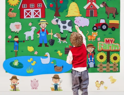 Fieltro Story Board Set Juguete para niños Animales de granja