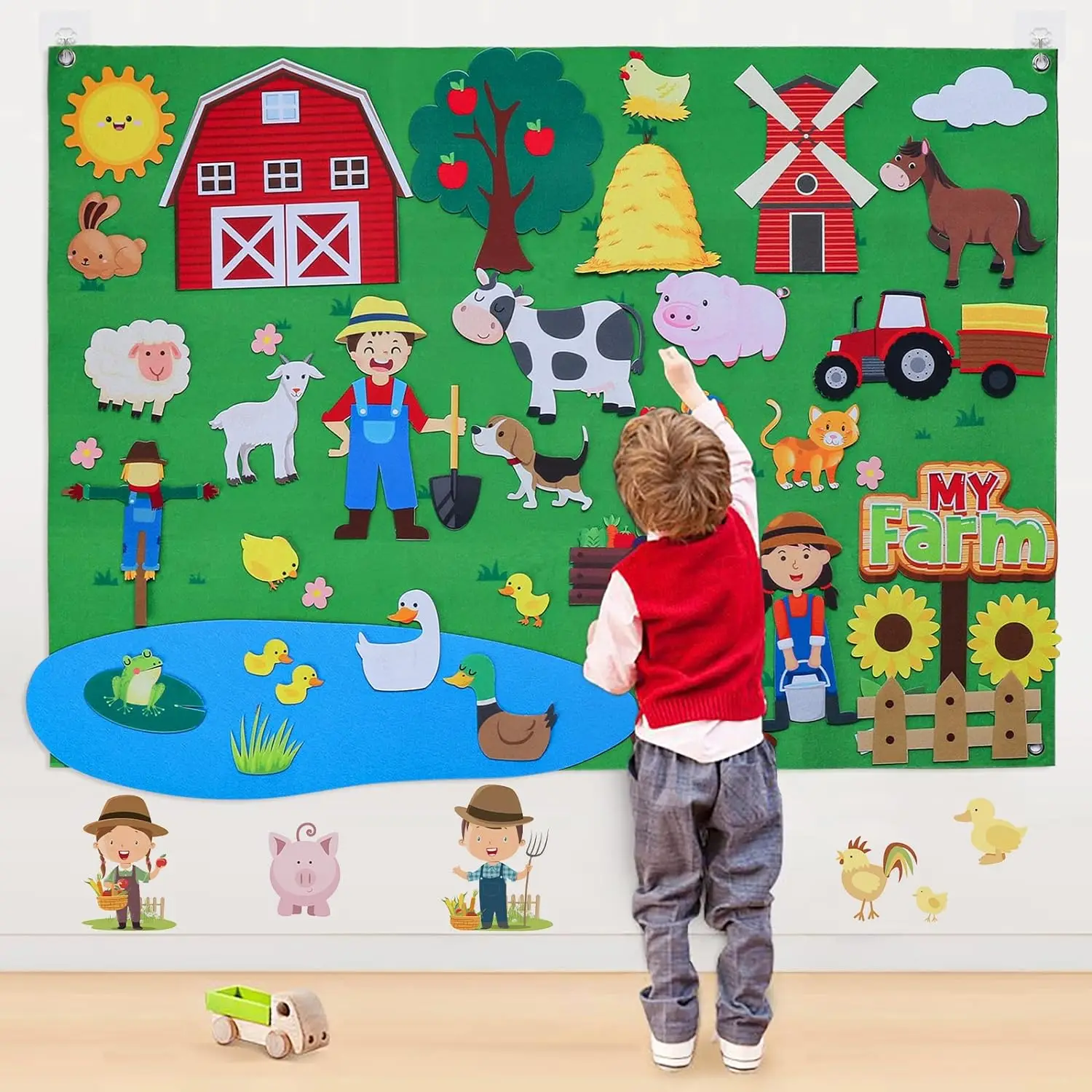 Fieltro Story Board Set Juguete para niños Animales de granja
