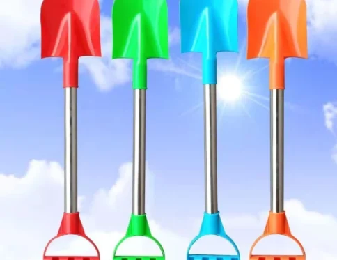 Pala de playa para niños, pala puntiaguda de acero inoxidable, juguete