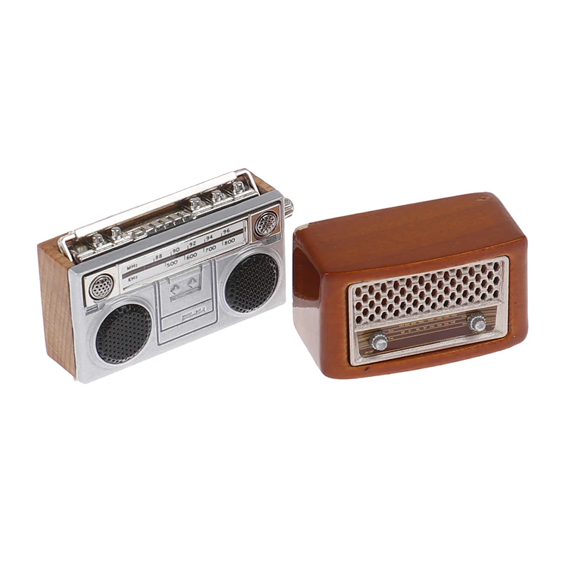 kf-S38a88b5e33a5497288d5dc17aef1975a2-1-12-Dollhouse-Miniature-Radio-Simulation-Old-Fashion-Retro-Radio-Model-Mini-Tape-recorder-Doll-House