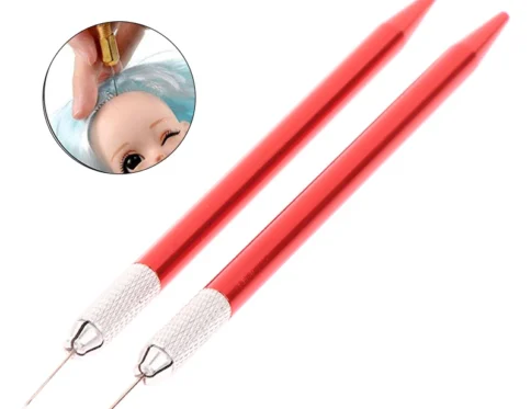 Kit de agujas para rerootear el pelo de muñeca, repintar muñecas