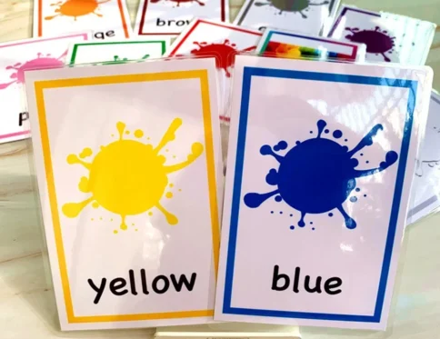 Tarjetas de palabras para aprender inglés Tarjetas flash de colores