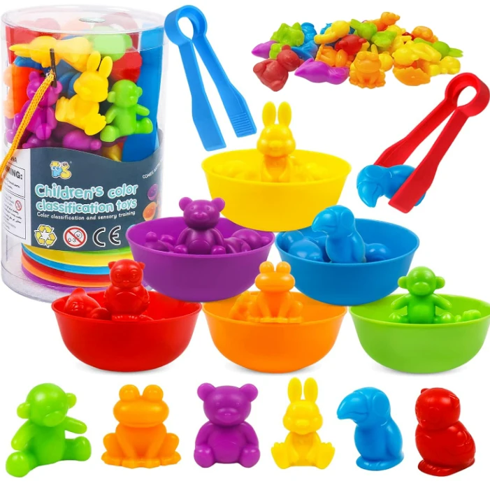 Juego de combinación de clasificación de colores de dinosaurios