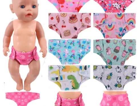 Muñeca Pañales Ropa interior linda Animal Estampado de frutas