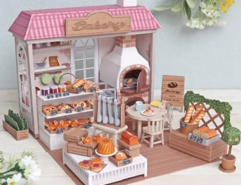 Casa de muñecas Casa Kit de muebles en miniatura Casa de panadería