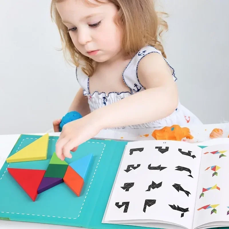 Libro de rompecabezas magnético Tangram