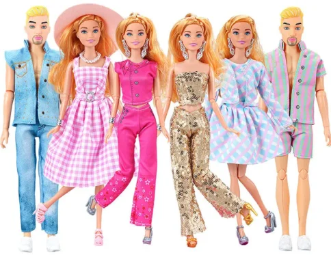 Juego completo de muñecas Ken Doll con ropa, juguetes de vestir para niñas