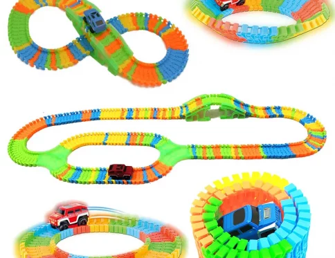 Conjunto de Coches de Carreras para Niños, Pista y Rompecabezas