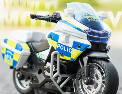 Coche de Policía Motocicleta 1:14 con Luz y Música