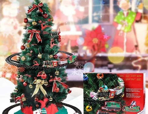 Tren de Navidad a Batería con Sonido y Luz
