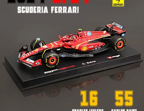 Bburago Ferrari SF24 F1 2024 1:43, Modelo de Aleación, Coche de Colección, Regalo para Niños