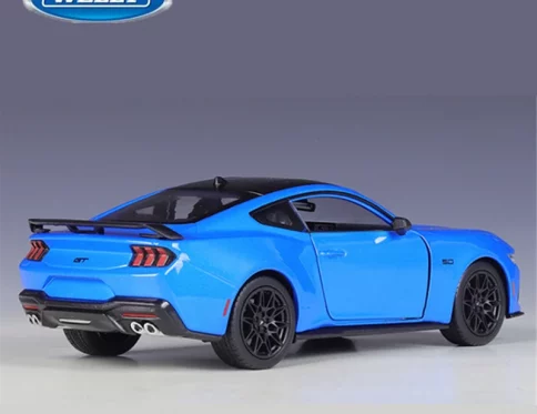 Welly Ford Mustang GT 1:24, Coche Deportivo de Aleación, Vehículo de Carreras, Modelo de Alta Simulación, Regalo para Niños