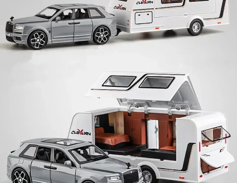 Remolque Todoterreno Camper 1:32 de Aleación con Luz y Sonido