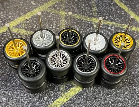 Ruedas de Goma para Coches de Juguete, Pack de 5 Juegos 1/64