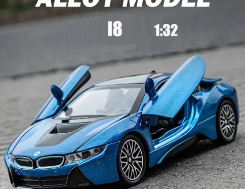 Modelo de Coche I8 1:32, Aleación Fundida a Presión con Luz y Sonido, Regalo para Niños