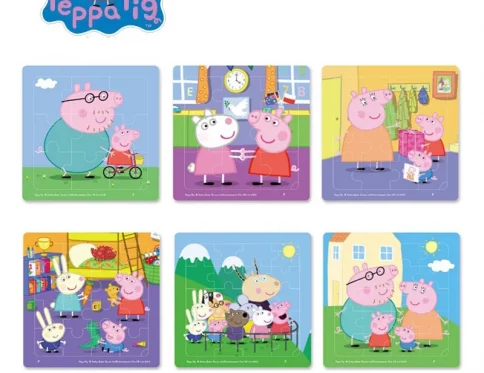 Peppa Pig Rompecabezas de Educación Temprana, Bloques de Construcción de Papel, Regalo Infantil