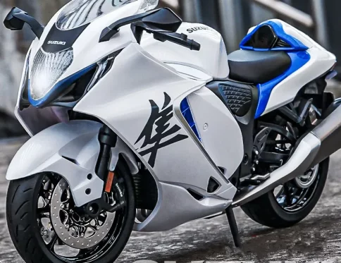Suzuki Hayabusa GSX-1300R 1:9, Motocicleta Diecast con Luz