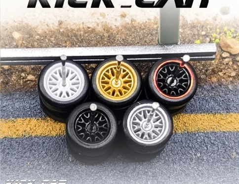 Ruedas 1/64 con Neumáticos de Goma para Hotwheels (5 Juegos)