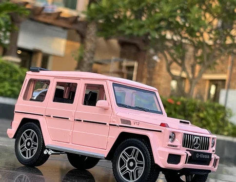 Coche de Aleación Rosa 1:24, SUV G63 G65 con Luz y Sonido