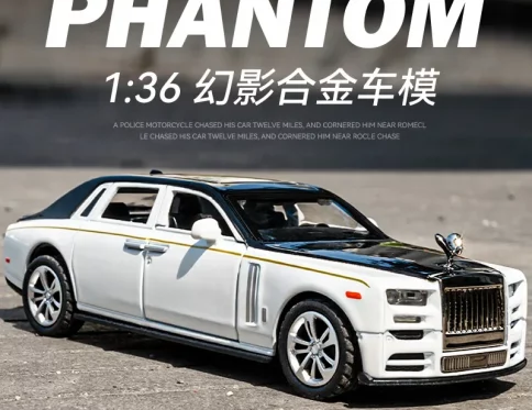 Rolls Royce Phantom 1:36, Modelo de Coche Sedan de Aleación con Luz y Sonido, Regalo para Niños