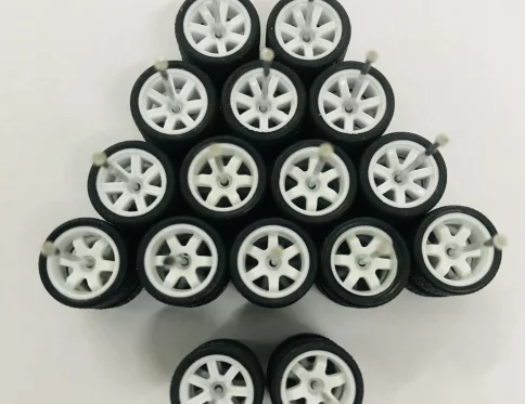 Juego de 8 Ruedas de 11mm para Modelos 1:64, Incluye Ejes