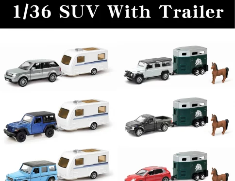 Jeep Land Rover Ford F-150 con Remolque, 1:36