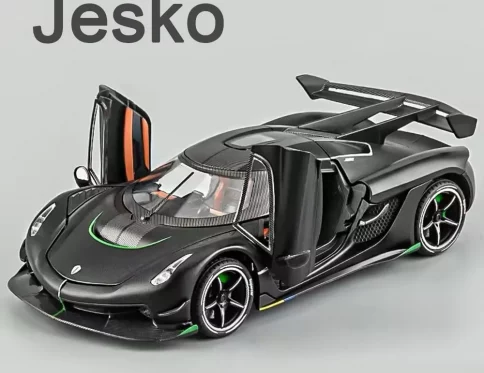 Jesko Supercoche 1:24, Modelo Deportivo de Aleación, 4 Puertas Abiertas