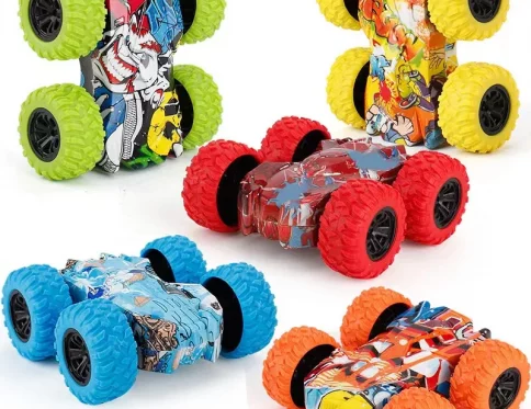 Mini Coche de Inercia para Niños, Juguete Interactivo Divertido, Rotación Automática, Doble Cara