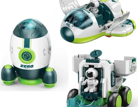 Coche Espacial de Rompecabezas para Niños, Modelo de Simulación Astronauta y Cohete, Regalo