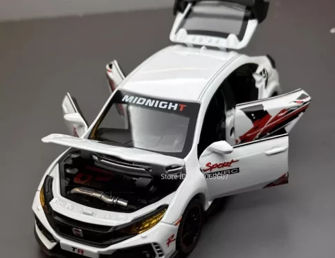 Coche Honda Civic Type-R 1:32, Miniatura con Luz y Sonido