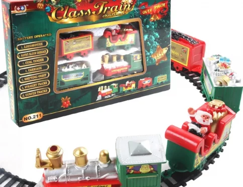 Tren de Navidad Eléctrico con Sonido y Luz, Vías DIY, Regalo Infantil
