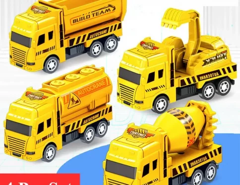 Coches Educativos para Niños, Set de 4 Vehículos de Ingeniería