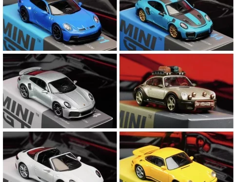 Porsche 911 Turbo S 1:64 Coche de Aleación Plata