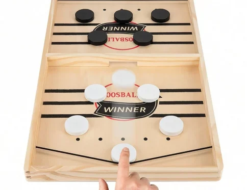 Juego de Hockey Rápido de Madera de Escritorio, Juego de Hockey de Mesa con Lanza Humanos para Familia