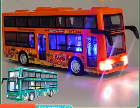 Autobús de Dos Pisos para Niños, Puertas Abiertas y Música